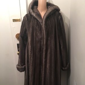 Zander Rhodes gray mink fur coat